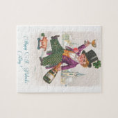 Vintag Happy St Patricks Day Kleeblatt Champagne Puzzle (Horizontal)