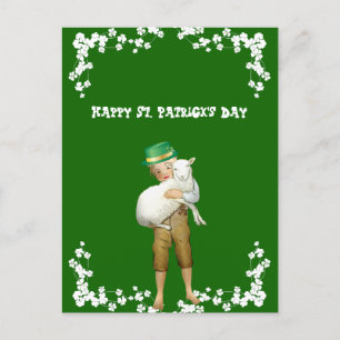Vintag Happy St. Patricks Day Son, Grandson Lamb Feiertagspostkarte