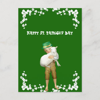 Vintag Happy St. Patricks Day Son, Grandson Lamb Feiertagspostkarte