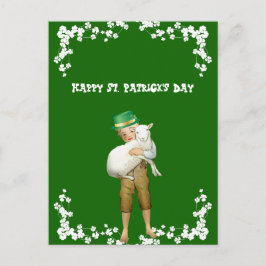 Vintag Happy St. Patricks Day Son, Grandson Lamb Feiertagspostkarte