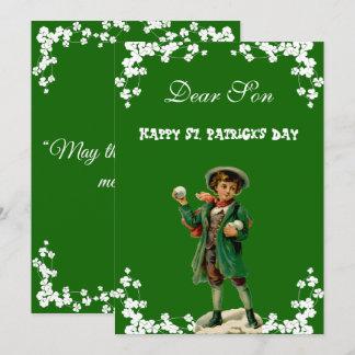 Vintag Happy St. Patrick's Day Son, Grandson Niedl Feiertagskarte
