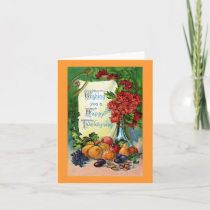 Vintag Happy Thanksgiving Card Reproduction Feiertagskarte