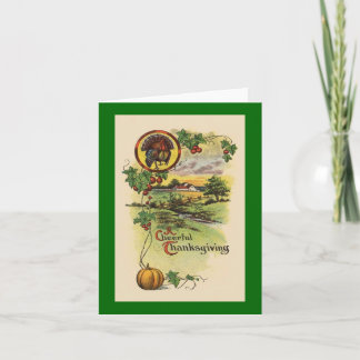 Vintag Happy Thanksgiving Card Reproduction Feiertagskarte