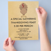 Vintag Happy Thanksgiving Dinner Flyer (Hand)