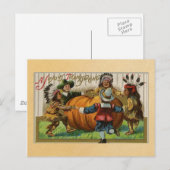 Vintag Happy Thanksgiving Feiertagspostkarte (Vorne/Hinten)
