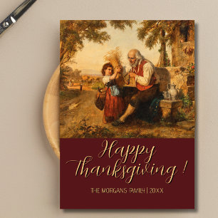 Vintag Happy Thanksgiving Harvest Roman Campagna Karte