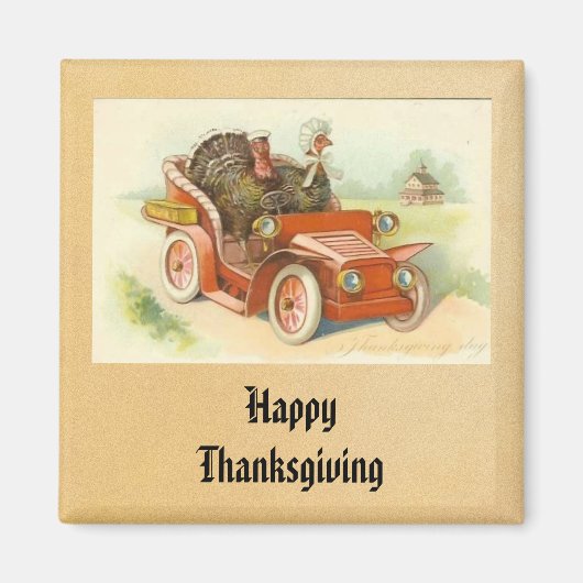 Vintag Happy Thanksgiving Magnet (Vorne)