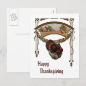 Vintag Happy Thanksgiving Postkarte (Vorne/Hinten)