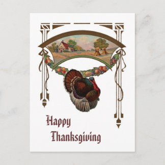 Vintag Happy Thanksgiving Postkarte