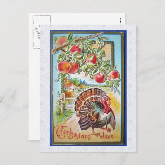 Vintag Happy Thanksgiving Postkarte (Vorne/Hinten)