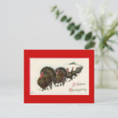Vintag Happy Thanksgiving Postkarte (Stehend Vorderseite)