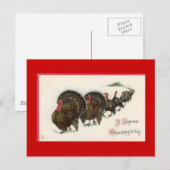 Vintag Happy Thanksgiving Postkarte (Vorne/Hinten)