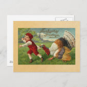 Vintag Happy Thanksgiving Postkarte (Vorne/Hinten)