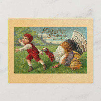 Vintag Happy Thanksgiving Postkarte