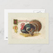 Vintag Happy Thanksgiving Postkarte (Vorne/Hinten)