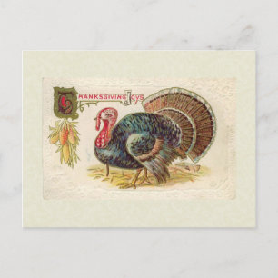 Vintag Happy Thanksgiving Postkarte