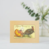 Vintag Happy Thanksgiving Postkarte (Stehend Vorderseite)