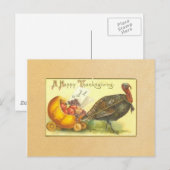 Vintag Happy Thanksgiving Postkarte (Vorne/Hinten)