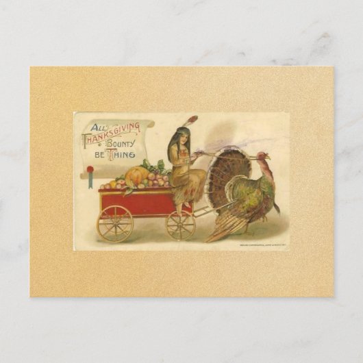 Vintag Happy Thanksgiving Postkarte (Vorderseite)