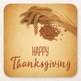 Vintag Happy Thanksgiving Wheat Corn Rechteckiger Pappuntersetzer