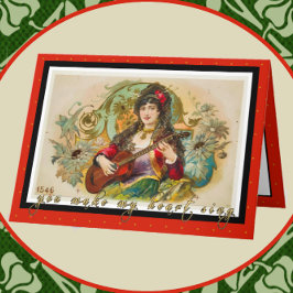 Vintag Happy Valentine's Day Sinti und Roma Gitarr Karte