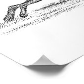 Vintag Hare Bunny Rabbit 1800s Illustration Poster (Ecke)