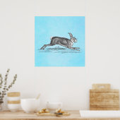 Vintag Hare Bunny Rabbit Illustration - Kaninchen Poster (Küche)