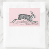 Vintag Hare Bunny Rabbit Illustration - Kaninchen Rechteckiger Aufkleber (Tasche)
