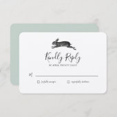 Vintag Hare Rabbit Wedding RSVP-Karte Einladung (Vorne/Hinten)