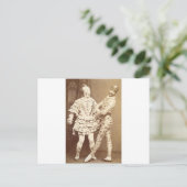 Vintag Harlequin & Clown Postkarte (Stehend Vorderseite)