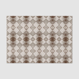 Vintag Harlequin Diamond Altes Sepia Muster Seidenpapier