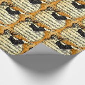 Vintag Harlequin Girl Geschenkpapier (Ecke)