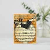 Vintag Harlequin Girl Postkarte (Stehend Vorderseite)