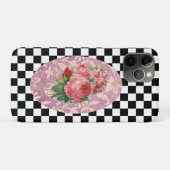 Vintag Harlequin Pink Roses Case-Mate iPhone Hülle (Rückseite (Horizontal))