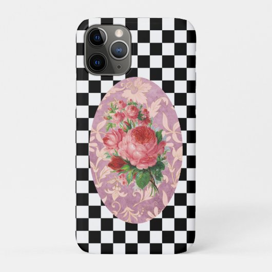 Vintag Harlequin Pink Roses Case-Mate iPhone Hülle (Rückseite)
