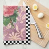 Vintag Harlequin Pink Roses Geschirrtuch (Viertel Falte)