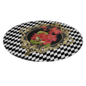 Vintag Harlequin Red Begonias Schneidebrett (Ecke)