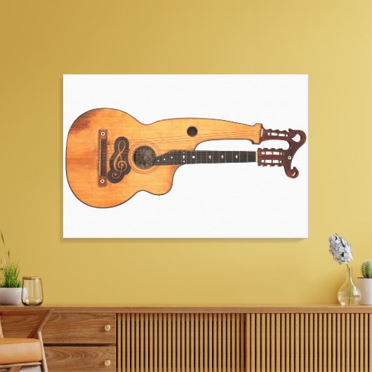 VINTAG HARP GUITAR 24x36 Leinwanddruck (Insitu (Wohnzimmer))