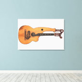 VINTAG HARP GUITAR 24x36 Leinwanddruck (Insitu (Holzboden))