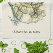 Vintag Harrison Fisher, Weihnachtsbräune und Gräue Geschirrtuch (Gefaltet)