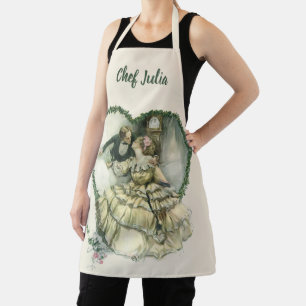 Vintag Harrison Fisher, Weihnachtsbräune und Gräue Schürze