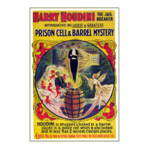 Vintag Harry Houdini Prison Cell & Barrel Mystery