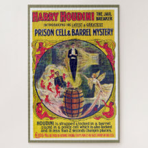 Vintag Harry Houdini Prison Cell & Barrel Mystery