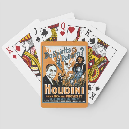 Vintag Harry Houdini Werbung Spielkarten (Rückseite)