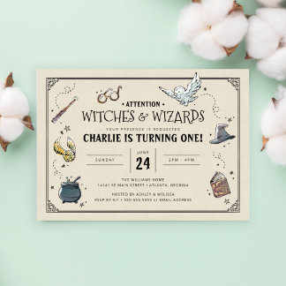 Vintag Harry Potter Einladung zum ersten Geburtsta