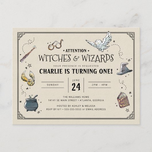 Vintag Harry Potter erster Geburtstag Postkarte (Vorderseite)