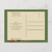 Vintag Harvest Auld Lang Syne Erntedank Postkarte (Rückseite)