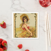 Vintag Harvest Girl Serviette (Beispiel)