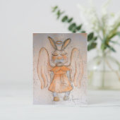 Vintag Hase Feiertagspostkarte (Stehend Vorderseite)
