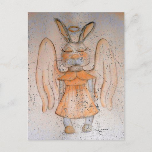 Vintag Hase Feiertagspostkarte (Vorderseite)
